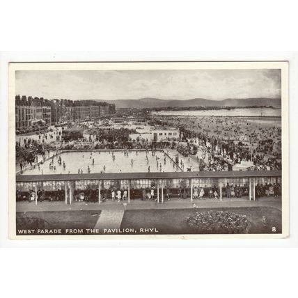 West Parade from the Pavilion Rhyl Postcard 1954 Flintshire