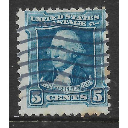 USA 1932 BIRTH CENT GEORGE WASHINGTON 5c BLUE SG 710 FINE USED#