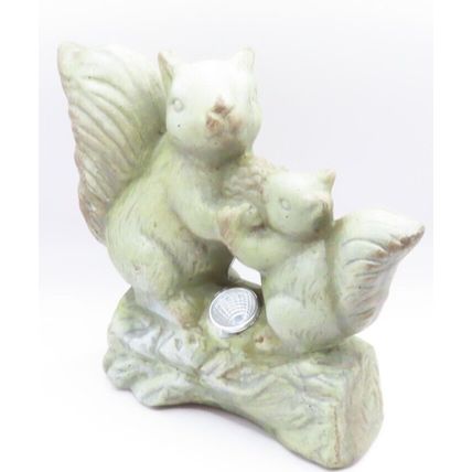 Mum & Baby Grey Squirrel Garden Ornament LED 18 CM Gift Christmas