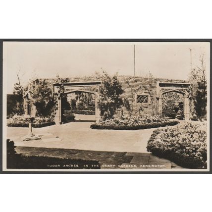 Tudor Arches, Derry Gardens, Kensington, London, c.1940 - Derry & Toms RPPC