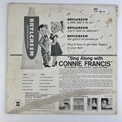 Connie Francis - Sing Along With Connie Francis Vinyl LP Record Album 8002