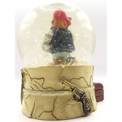 Pirate Snow Globe with Blue Coat and Treasure Map 8.5 CM Shabby Chic Gift