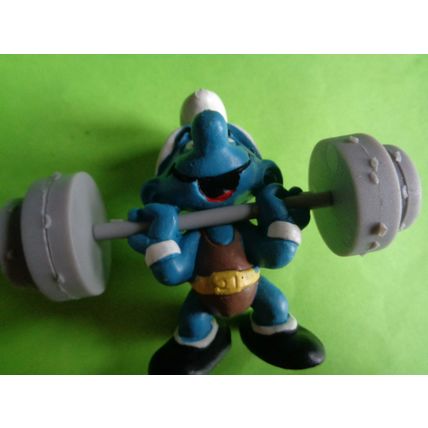 Weight lifter weight lifting smurf complete with weights