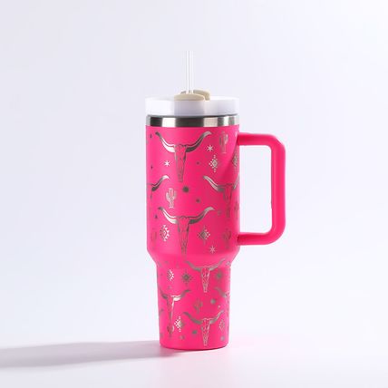 Yellowstone Pattern Stainless Steel With Straw Cup