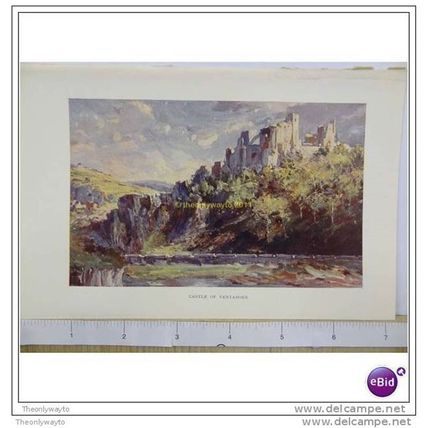 CASTLE OF VENTADOUR, CEVENNES, FRANCE, Book Illustration, c1907