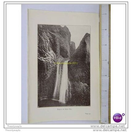 FALLS OF RUY PIC, CEVENNES, FRANCE, Book Illustration, c1907