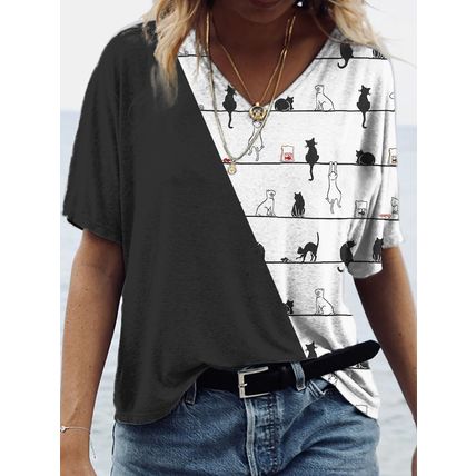 3D Printing Personality Printing Loose Women's T Shirt Top