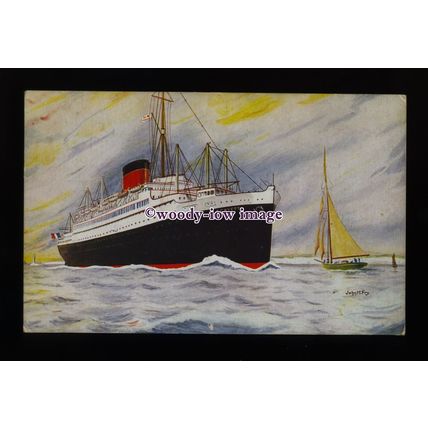 LS1458 - French CGT Liner - Lafayette - postcard - artist John Fry