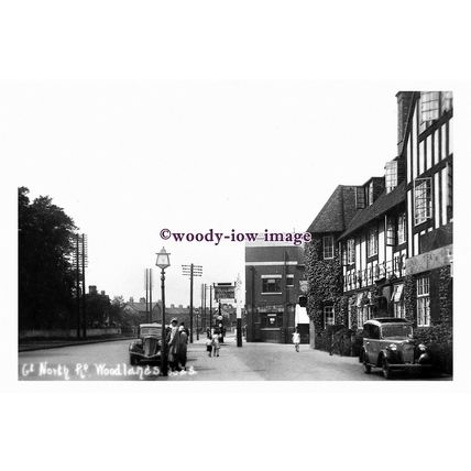 pu3042 - Yorks - View along the Great North Road, at Woodlands - print 6x4