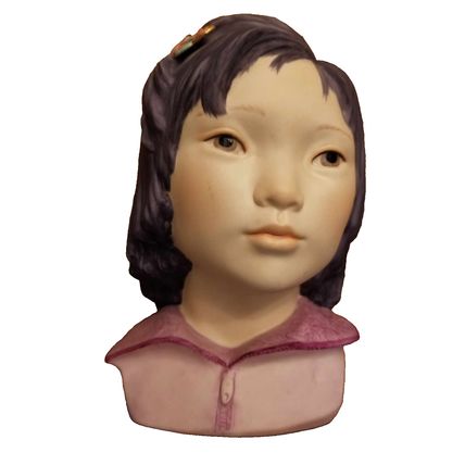 RARE Cybis Porcelain Figurine Head Bust Asian Girl Signed 9” by Dorothy Campbell