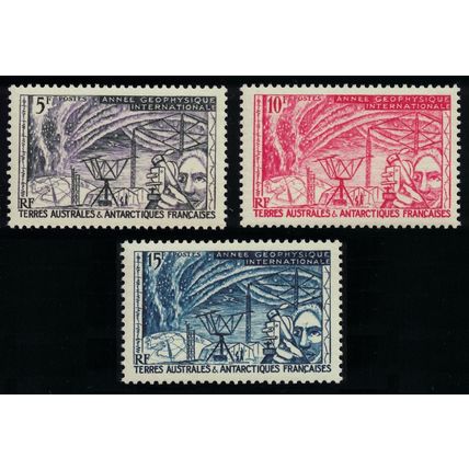 FSAT TAAF Intl Geophysical Year 3v 1957 MNH SG#19-21 MI#10-12 Sc#8-10