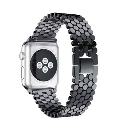For Apple Watch Series 5 & 4 40mm / 3 & 2 & 1 38mm Honeycomb Stainless Steel Str