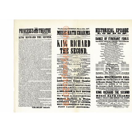 Theatre (Richard II) & What's On, Advert, 1857, Book Illustration (Print), 1934