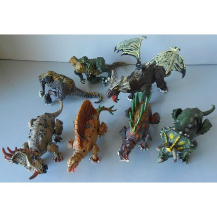 Vintage Dinosaur Bundle Dinosaurs Figures Toys Plastic Interchangeable Parts