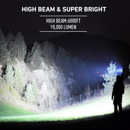 LBE Rechargeable Spotlight Outdoor, 90,000 Lumens Led Spotlight Flashlight with