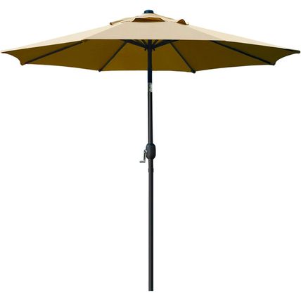 Sunnyglade 9' Patio Umbrella Outdoor Table Umbrella with 8 Sturdy Ribs (Tan)