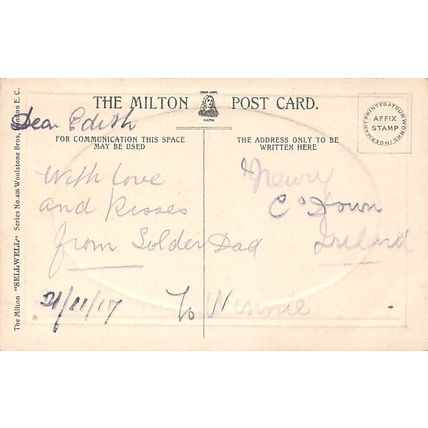 Town Hall, Newry : Milton "Sellwell" series no 405 postcard