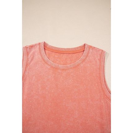 Flamingo Mineral Wash Tank Mini Dress with Pockets