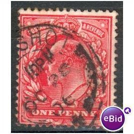 GB stamps 1902-10 KEV11 - 1d SG219 Aldershot 1