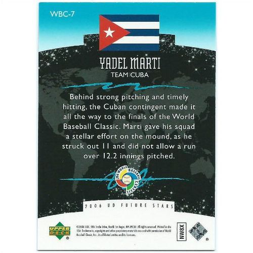 2006 Upper Deck Future Stars Wolrd Future Stars - #WBC-7 - Yadel Marti