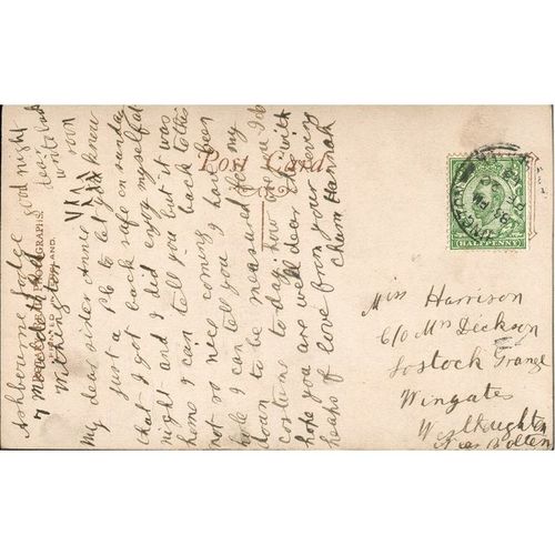 Antique Rotary Postcard 1913 - Young Girl With Bows In Hair - A.661