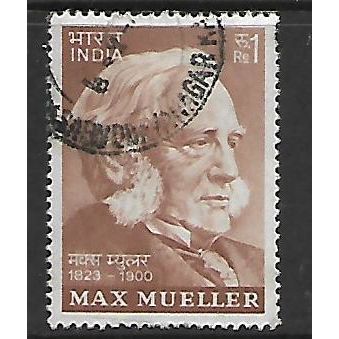 INDIA 1974 INDIAN PERSONALITIES 1R BROWN MAX MUELLER SG 781 FINE USED#