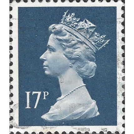 GB, Queen Elizabeth Machin, dark blue 1990, 17p, #3