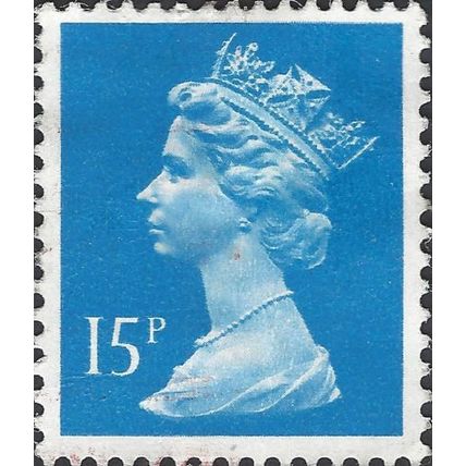 GB, Queen Elizabeth Machin, light blue 1989, 15p, #3