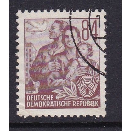 EAST GERMANY DDR 1953 5 YEAR PLAN DOTS TYPE 84pf VALUE USED SG E137