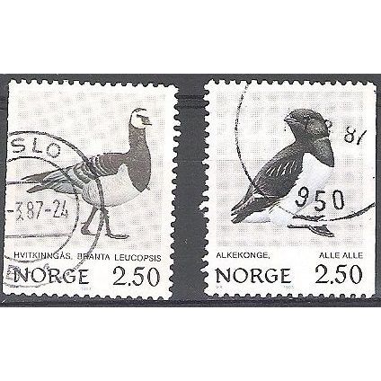 Norge 1983 Michel 883 - 884 O Cote (2013) 0.60 Euro Oiseaux Cachet rond