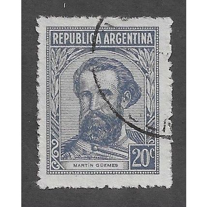 ARG 1935 20c 'M. GUEMES' FINE USED (EBID79-102)