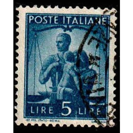 Italy 1945 Democracy 5L Used Stamp,