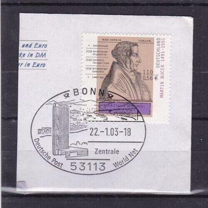 Germany 2001 Martin Bucer on piece Fine Used SG 3035 Bonn special cancel