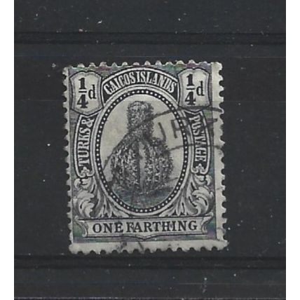 Turks&Caicos.SG162 1/4d Turk's-head Cactus (Black).Fine Used.Aug24a