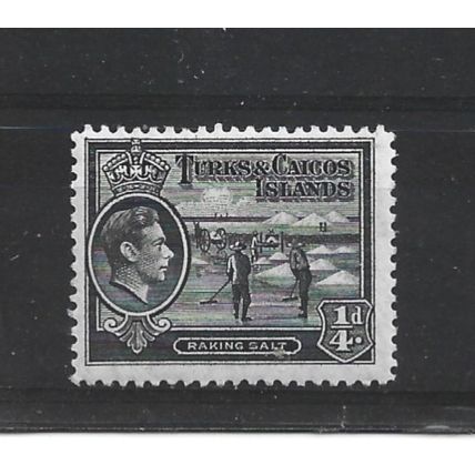 Turks&Caicos.SG194 1/4d Raking Salt (Black).Mounted Mint.Aug24q