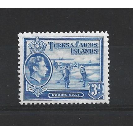 Turks&Caicos.SG200 3d Raking Salt (Bright Blue).Mounted Mint.Aug24e