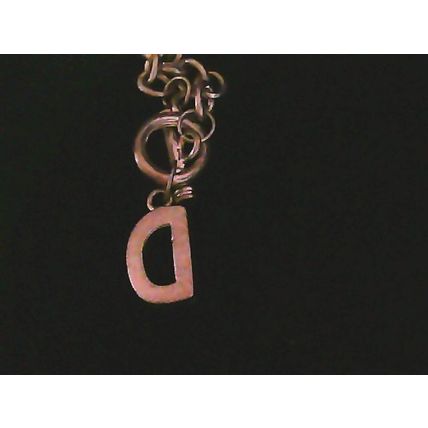 Silver Chain Bracelet with Crystal Accent Initial "D" Dangling Charm