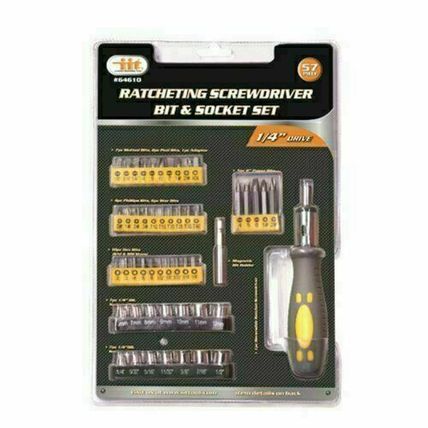 IIT 64610 1/4-Inch Driver 57 Ratcheting Screwdriver Bit and Socket Set