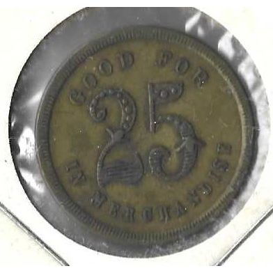 Punta Corba and ft Myers Florida Frizell Lumber company 25 cent token VF