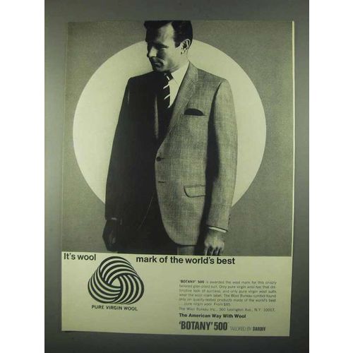 1967 Botany 500 Glen Plaid Suit Ad - It's Wool