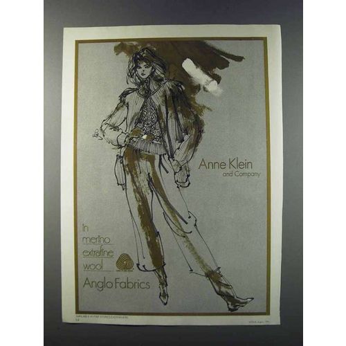 1981 Anne Klein Fashion Ad - Merino Extrafine Wool