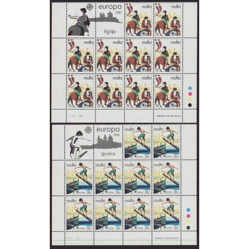 Malta 1981 SG 659-60 UMM Part Sheetlets - Europa/CEPT (B-446)