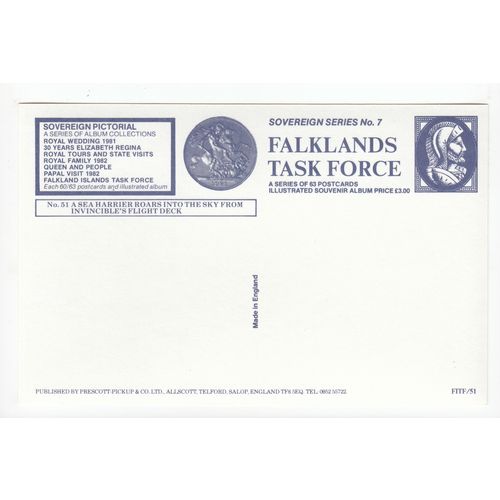 Sea Harrier Jet Fighter Falkland Islands Task Force Postcard 51