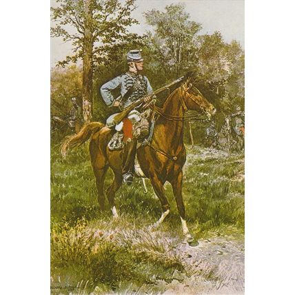 Chasseurs Cheval 1885 Military Uniform Postcard (U13725)