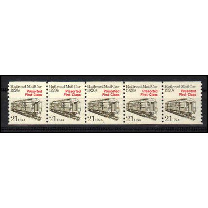 2265 21c Mail Car Fine MNH Dry Gum PNC 1/5 X1180