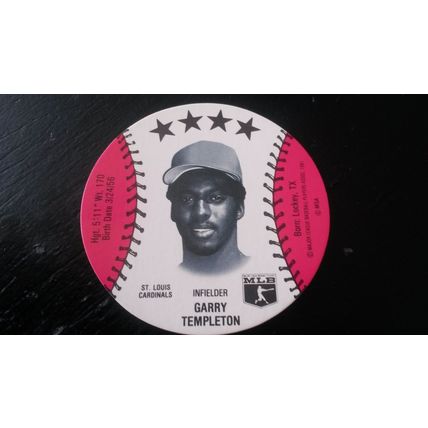 1981 MSA Disc Blank Back Garry Templeton Excellent-Mint (6) St Louis Cardinals