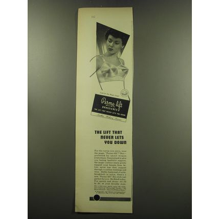 1949 Perma-Lift Bras Advertisement - The lift that never lets you down