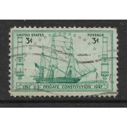 USA 1947 USS CONSTITUTION 3c GREEN SG 948 FINE USED