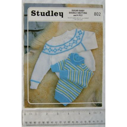 Vintage: Studley 802 sweaters, DK & 4 ply, 46-61 cm, 18-24 inch