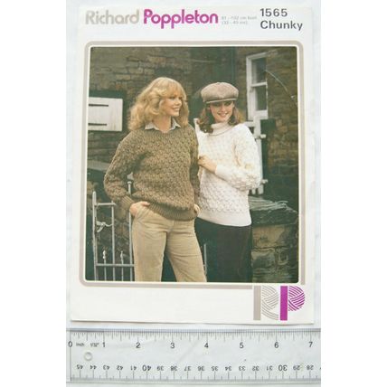 Vintage: Richard Poppleton 1565 chunky round or polo necked sweaters